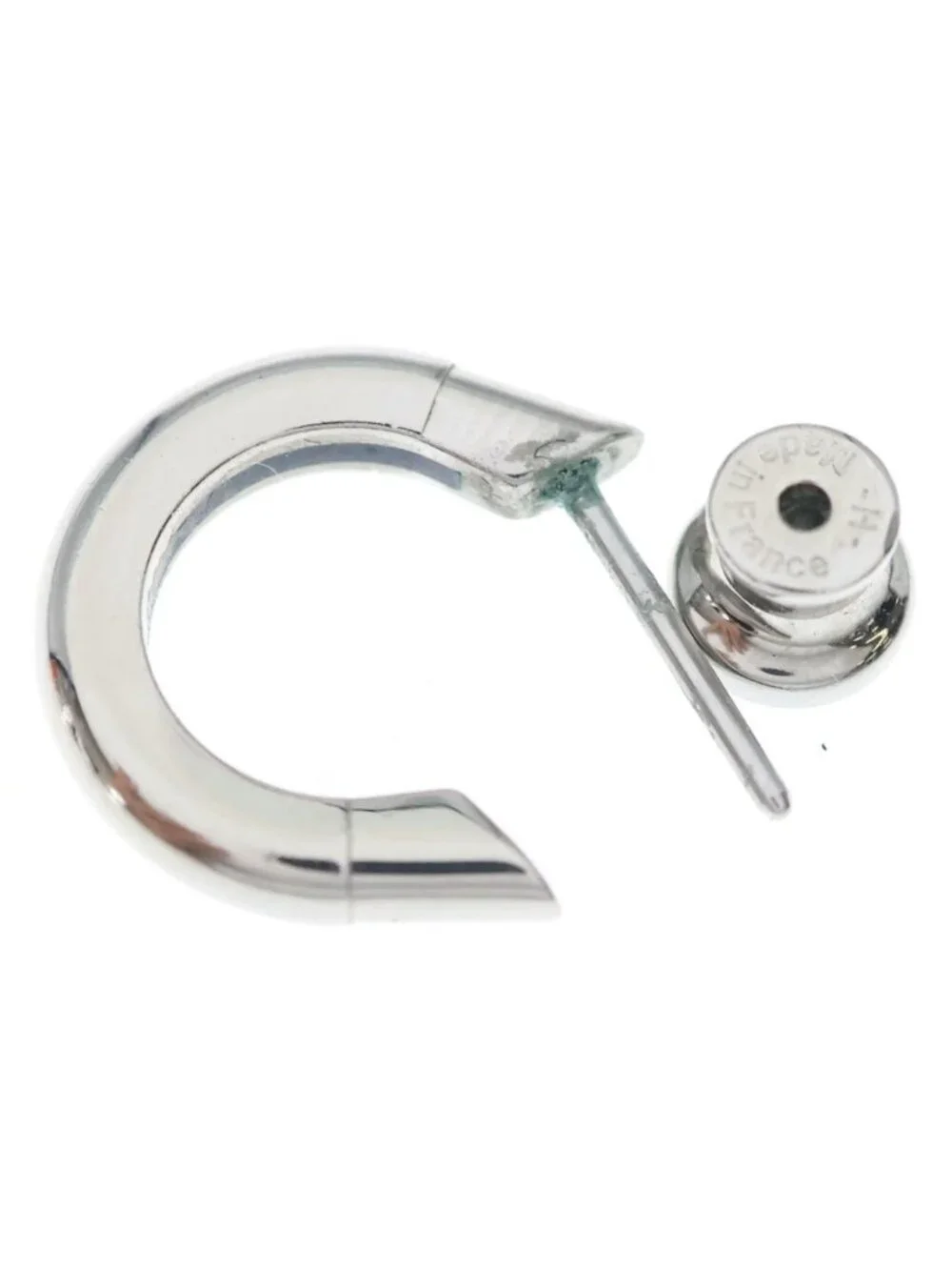 Hermes Sabot Single Earrings Silver
